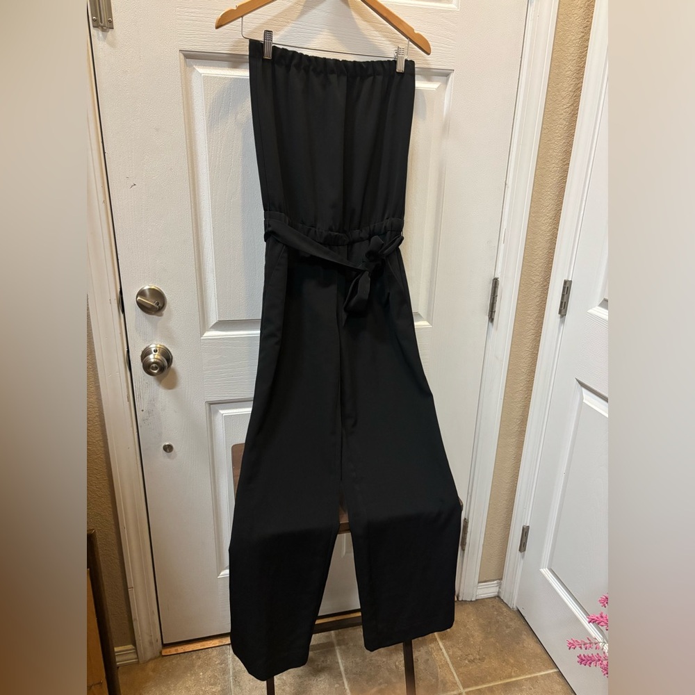 Loft Ann Taylor Black Women's Strapless Jumpsuit Size XXS 50” Long  18” Chest.